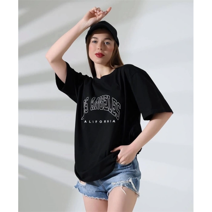 Angeles Baskılı Kadın T-Shirt