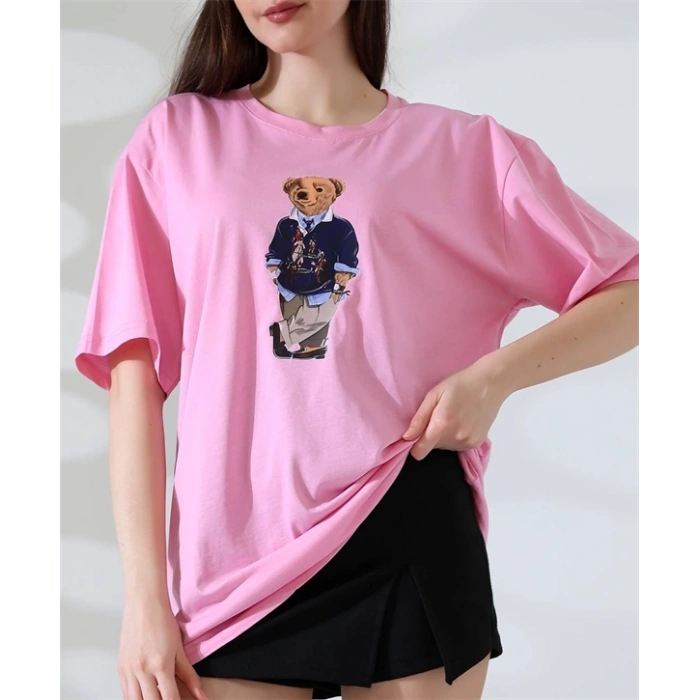 Ayıcıklı Oversize Kadın T-Shirt