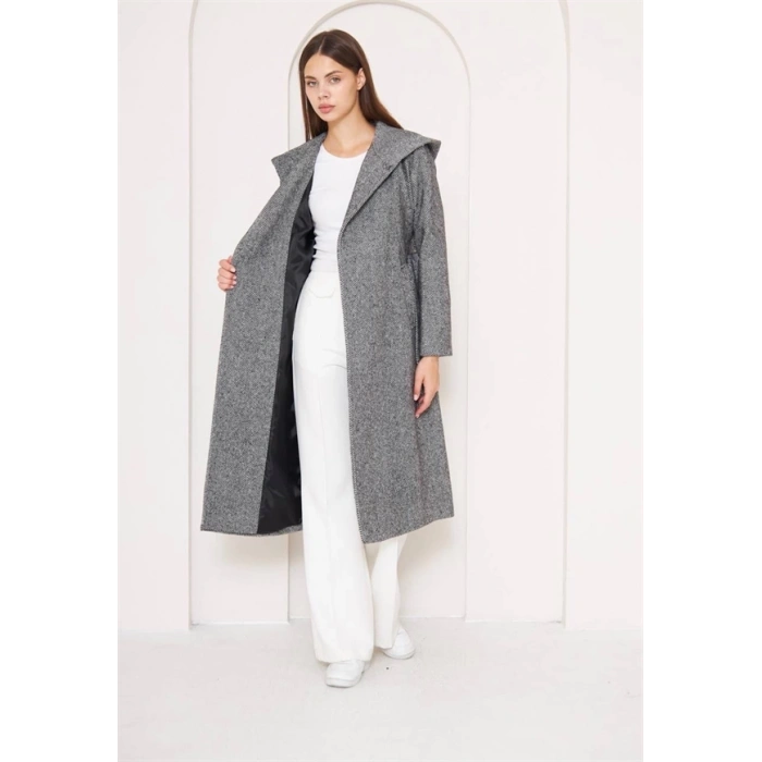 Balıksırtı Kapşonlu Kaşe