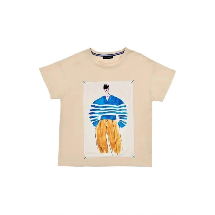 Baskı Detaylı Geniş Kol