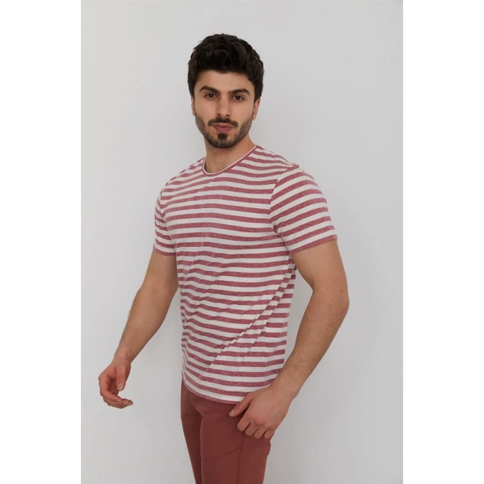 Bisiklet Yaka Baskılı Erkek T-Shirt