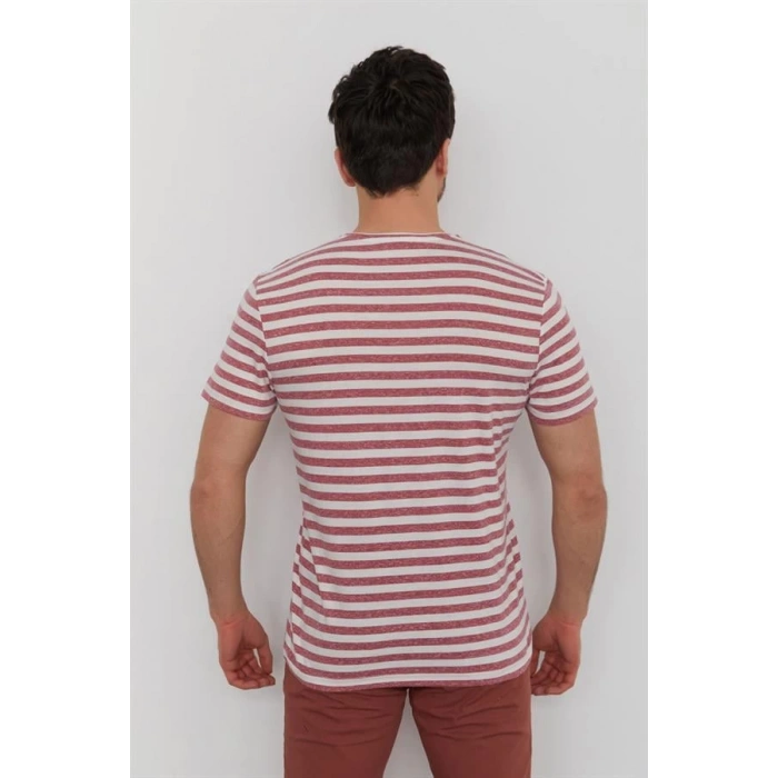 Bisiklet Yaka Baskılı Erkek T-Shirt