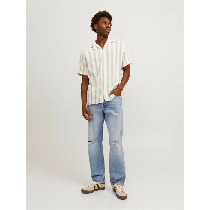 Boru Paça Yırtmaçlı %100 Pamuk Erkek Denim