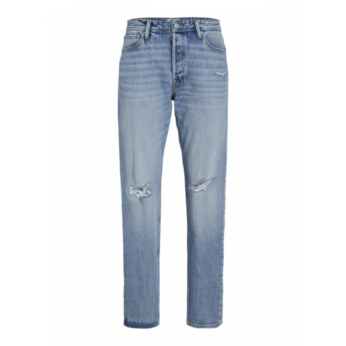 Boru Paça Yırtmaçlı %100 Pamuk Erkek Denim