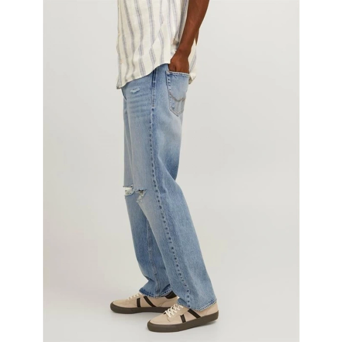 Boru Paça Yırtmaçlı %100 Pamuk Erkek Denim