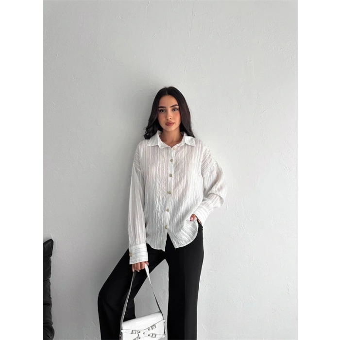 Çizgili oversize gömlek