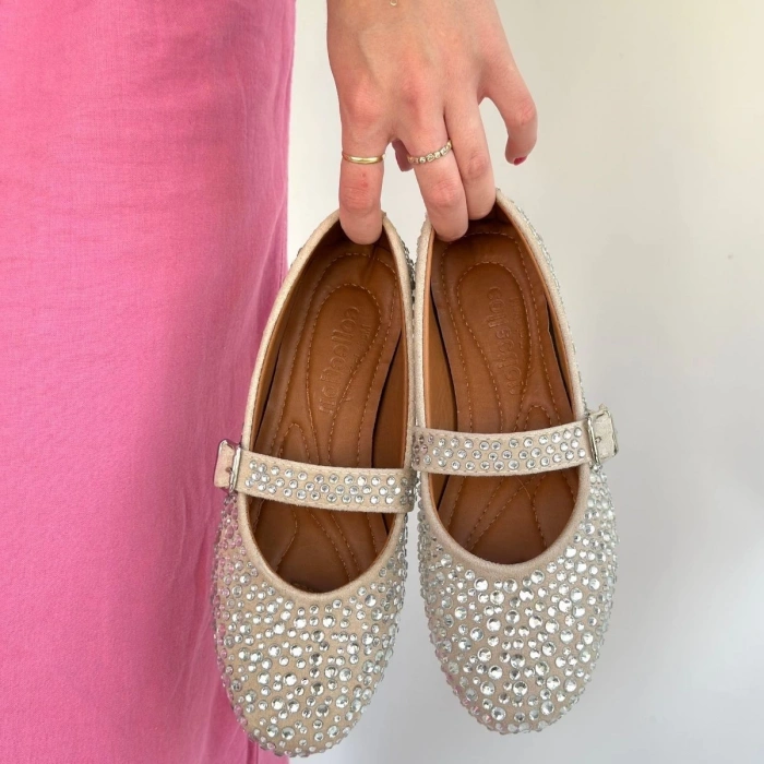 Denya Bej Süet Babet Ayakkabı