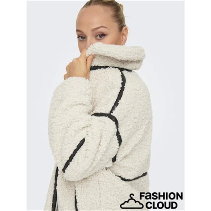 Deri Detaylı Oversize Kadın Ceket