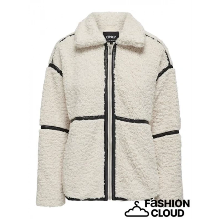 Deri Detaylı Oversize Kadın Ceket