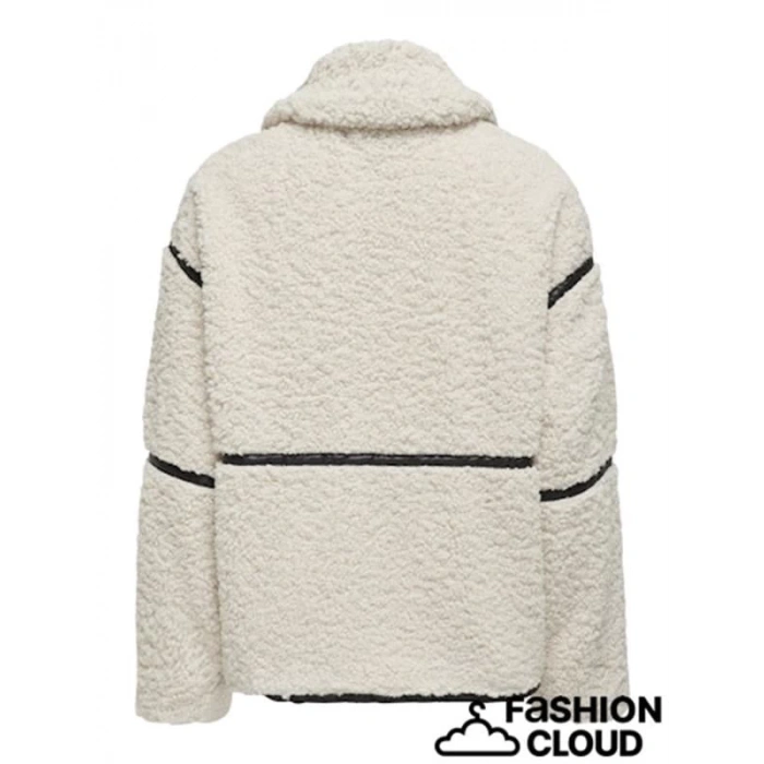 Deri Detaylı Oversize Kadın Ceket