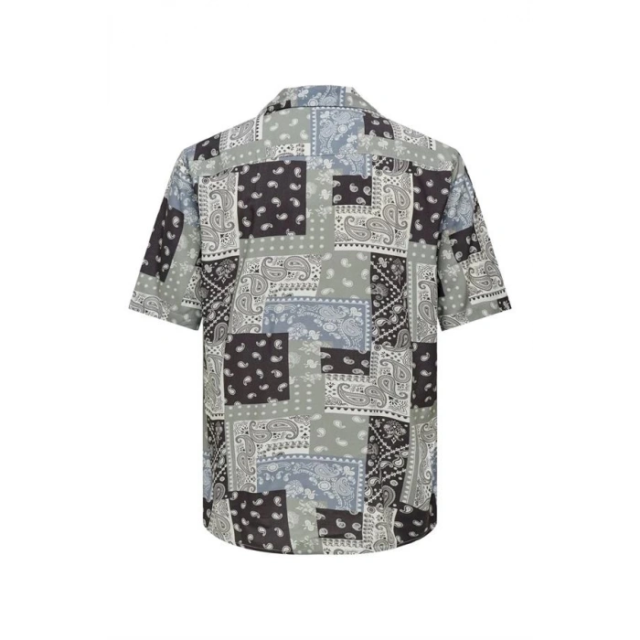 Erkek Kısa Kollu Desenli Erkek Gömlek