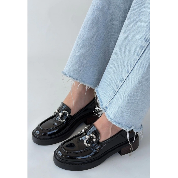 Ertin Siyah Rugan Oxford Ayakkabı