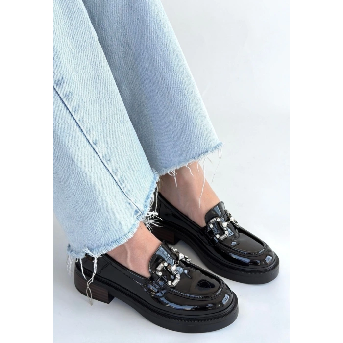 Ertin Siyah Rugan Oxford Ayakkabı