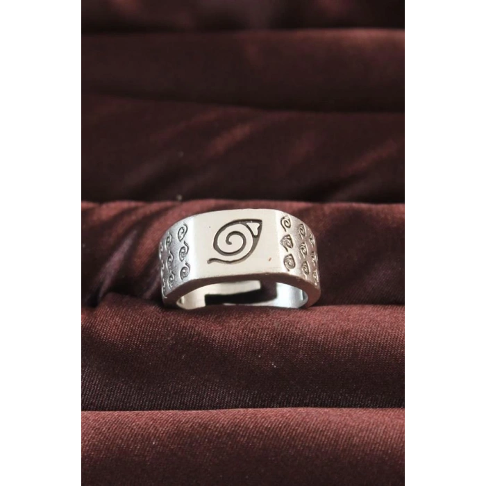 Gümüş Renk Motifli Ayarlamalı Erkek Yüzük