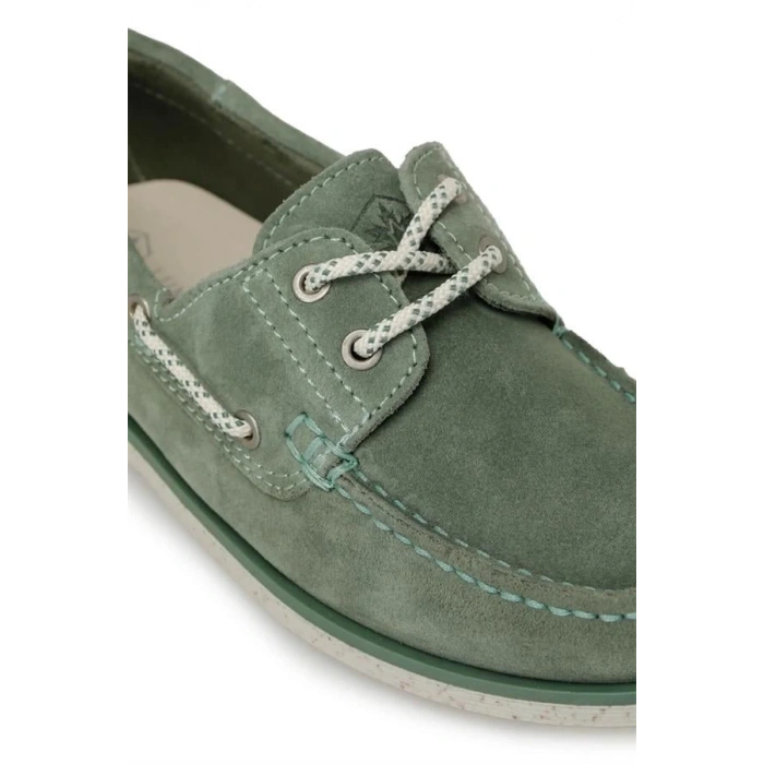 Hakiki Deri Günlük Kadın Ayakkabı Su Yeşili