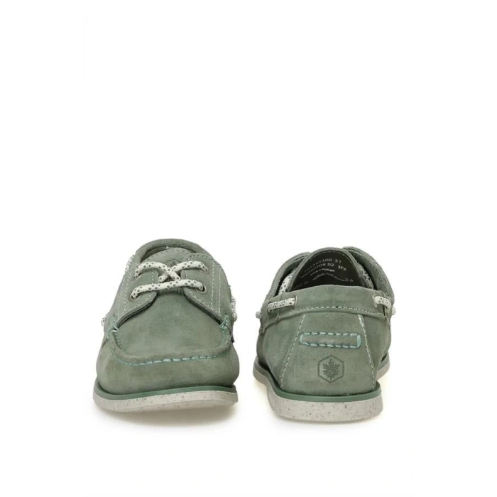 Hakiki Deri Günlük Kadın Ayakkabı Su Yeşili