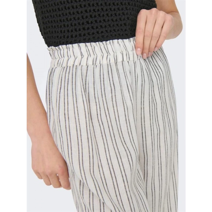 Ham Keten Yüksek Bel Pantolon