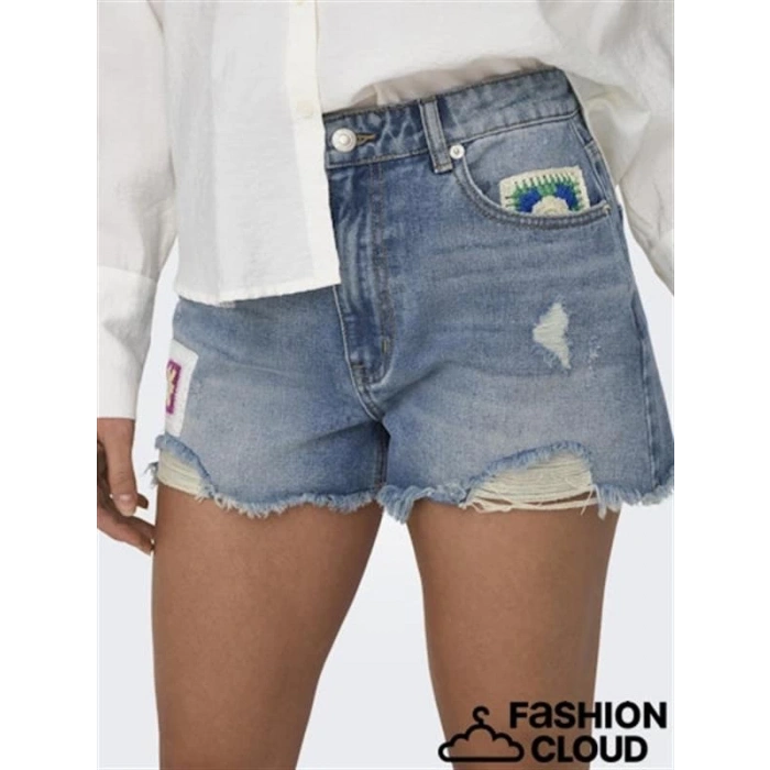 İşlemeli Denim Kadın Şort