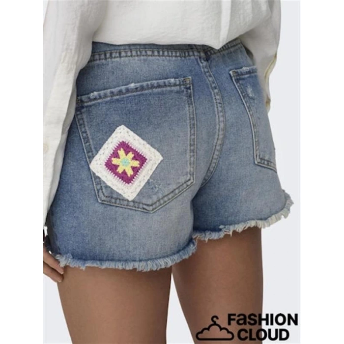 İşlemeli Denim Kadın Şort