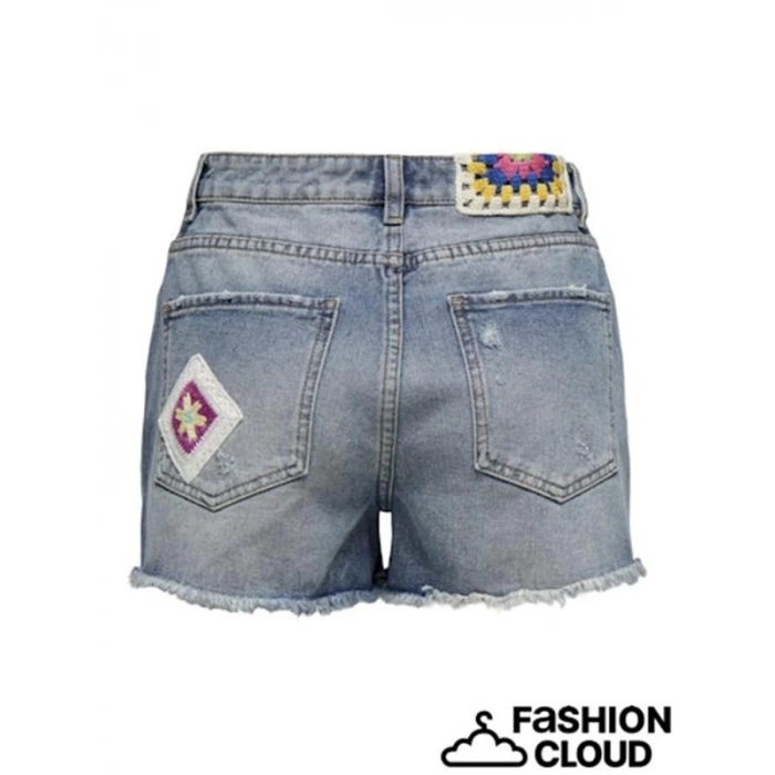 İşlemeli Denim Kadın Şort