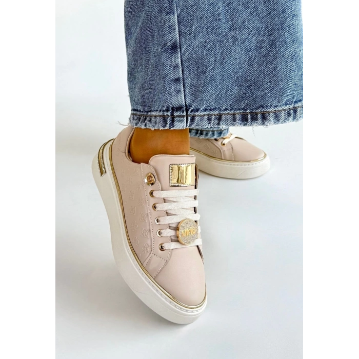 Jlar Bej Cilt Bağcıklı Spor Ayakkabı