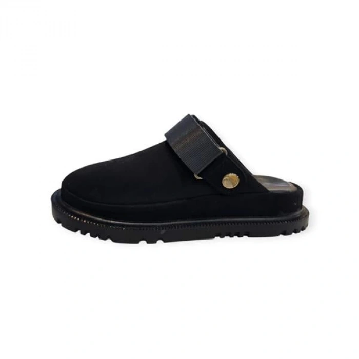 K15503 Cırt Cırtlı Ayarlanabilir Kadın Sandalet Terlik Siyah