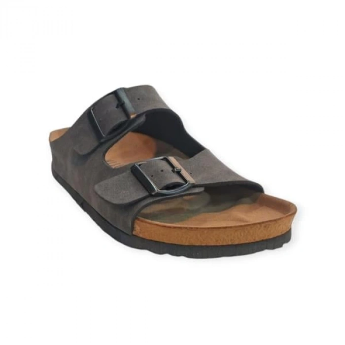 K15505 Mantar Taban Tam Ortapedik Kadın Terlik Füme