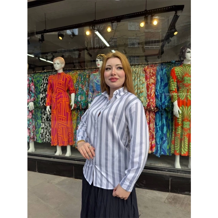 Kalın çizgili gömlek