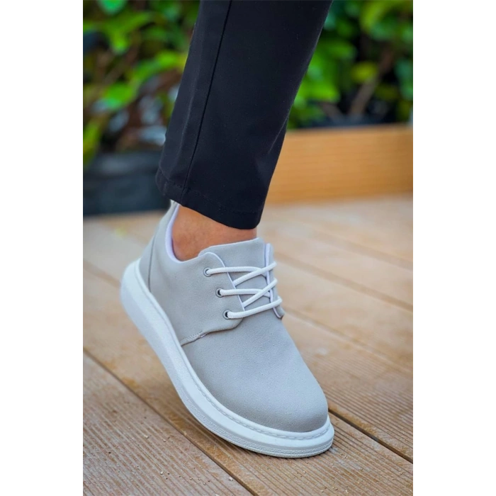 Kb-003 Kuback Gri Süet Bağcıklı  Günlük Erkek  Ayakkabı