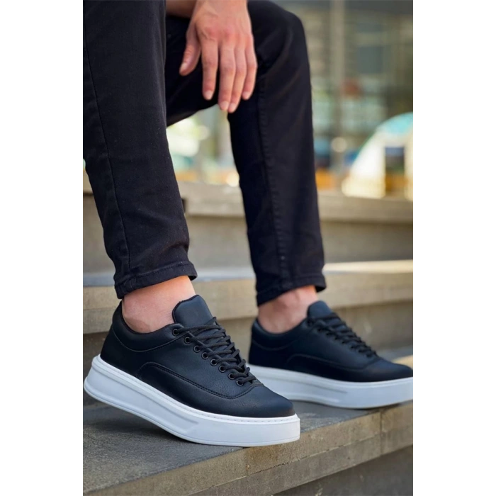 Kb-005 Kuback Siyah Cilt Bağcıklı  Günlük Erkek  Ayakkabı