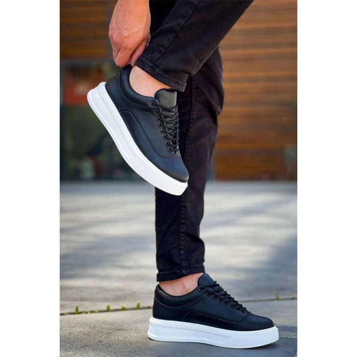 Kb-005 Kuback Siyah Cilt Bağcıklı  Günlük Erkek  Ayakkabı