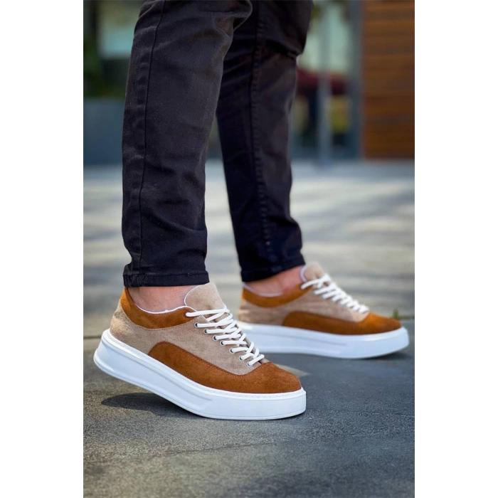 Kb-005 Kuback Vizon Taba Süet Bağcıklı  Günlük Erkek  Ayakkabı