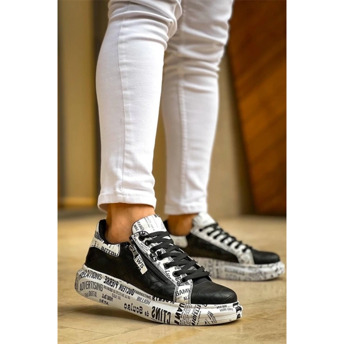 Kb-02  Kuback Bağcıklı Crocodile Siyah Gazete Günlük Erkek Ayakkabı