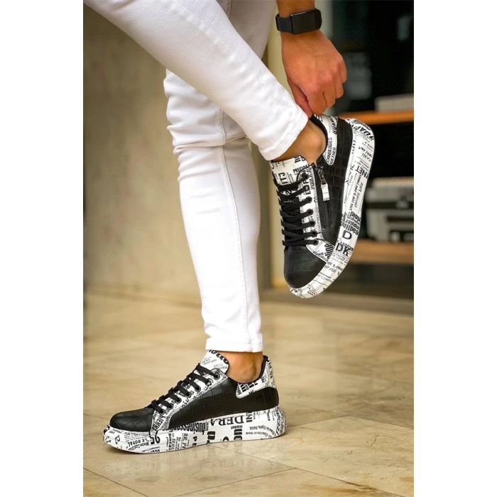 Kb-02  Kuback Bağcıklı Crocodile Siyah Gazete Günlük Erkek Ayakkabı
