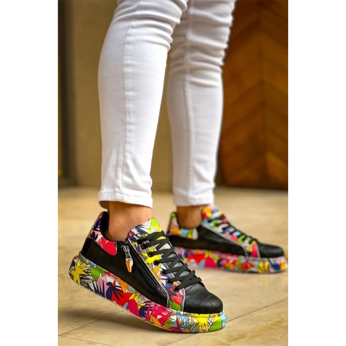 Kb-02  Kuback Bağcıklı Crocodile Siyah Kırmızı Günlük Erkek Ayakkabı