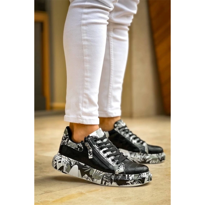 Kb-02  Kuback Bağcıklı Crocodile Siyah Siyah Günlük Erkek Ayakkabı