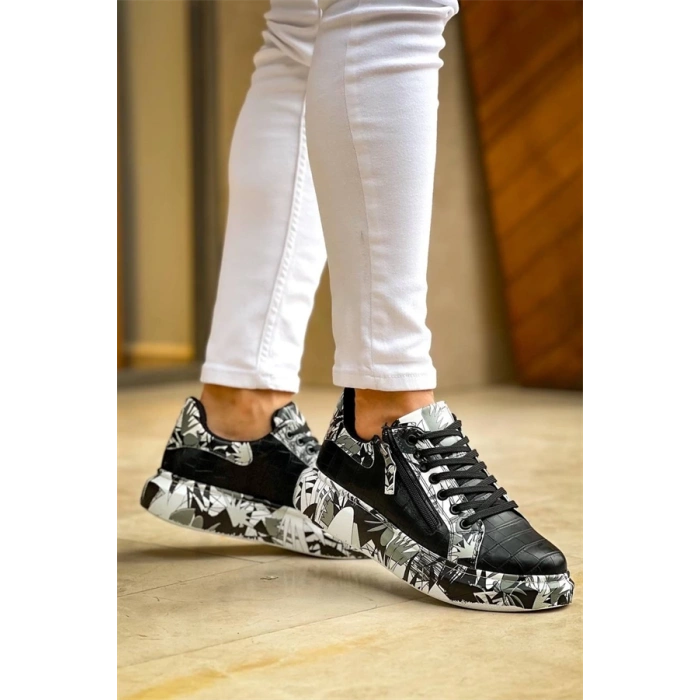 Kb-02  Kuback Bağcıklı Crocodile Siyah Siyah Günlük Erkek Ayakkabı