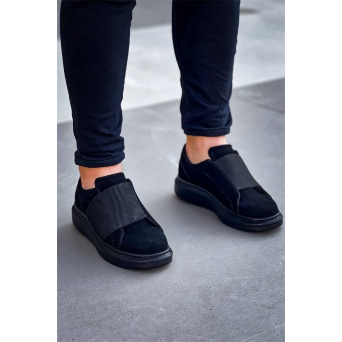 Kb-040  Kuback Siyah Süet Siyah Taban  Lastikli  Günlük Erkek  Ayakkabı