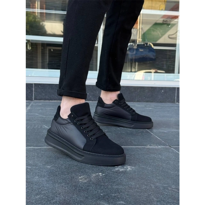 Kb-046 Kuback Siyah Paraşüt Siyah Yüksek Taban Günlük Spor Ayakkabı