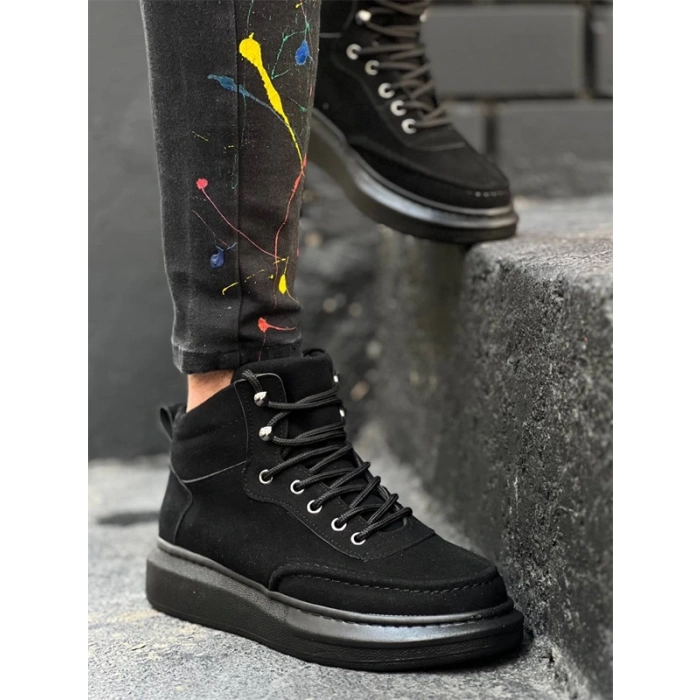 Kb-0994  Kuback Siyah Süet Siyah Yüksek Taban  Erkek Bilek Bot