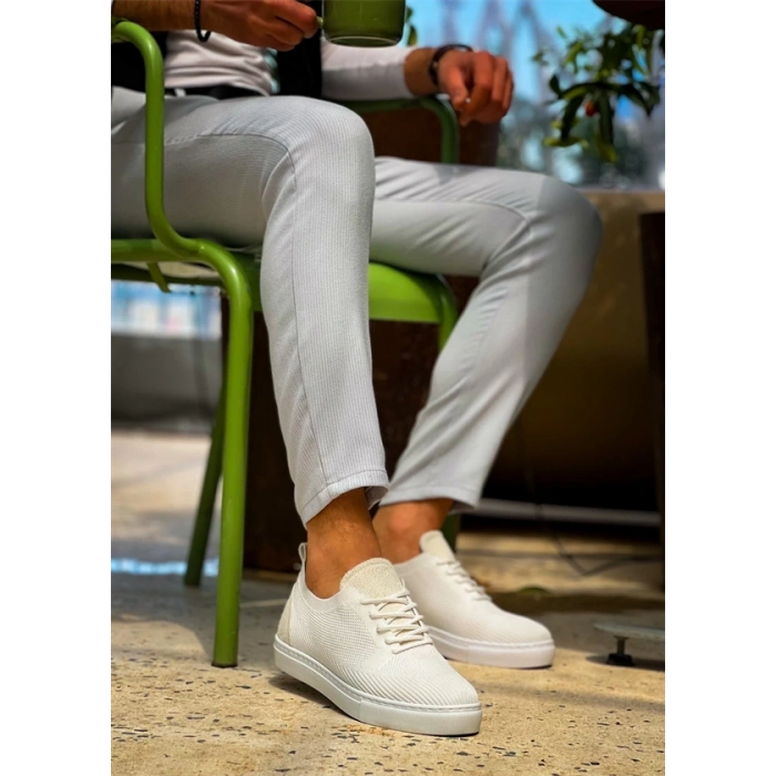 KB-101 Kuback Beyaz Triko Bağcıklı Günlük Erkek Ayakkabı