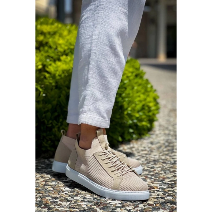 Kb-112   Kuback Bej Triko Bağcıklı  Günlük Erkek  Ayakkabı