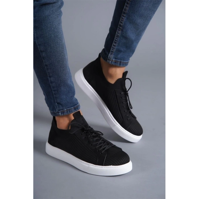 Kb-112   Kuback Siyah Triko Bağcıklı  Günlük Erkek  Ayakkabı