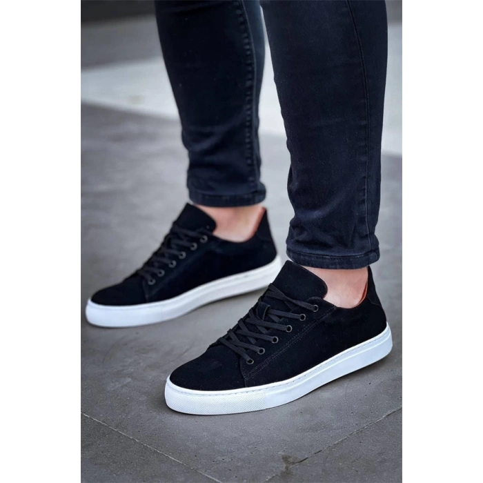 Kb-122   Kuback Siyah Süet Yüksek Taban Bağcıklı Günlük Erkek Ayakkabı