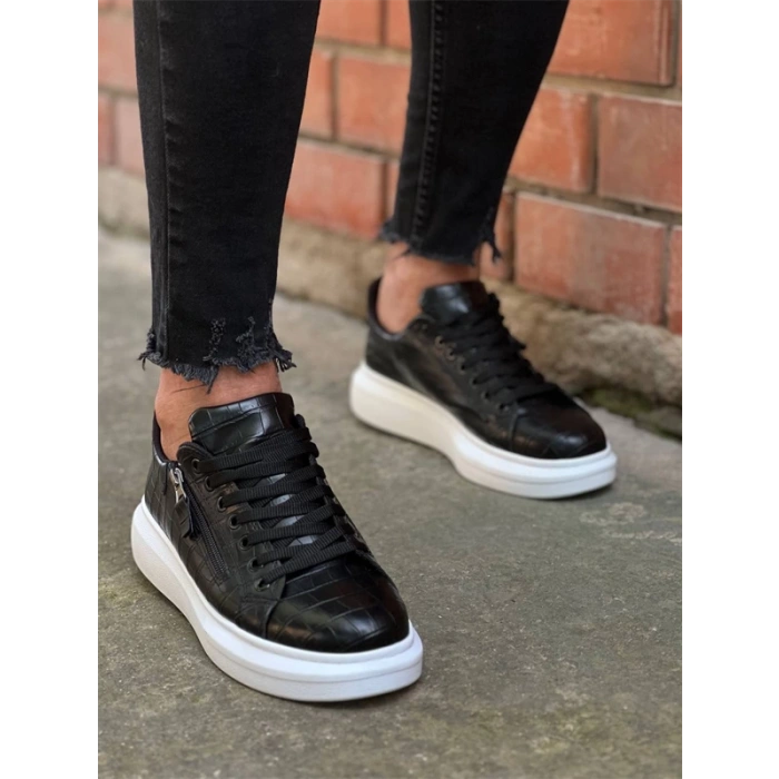 Kb-309  Kuback  Siyah Fermuar Ve Bağcıklı  Günlük Erkek  Ayakkabı