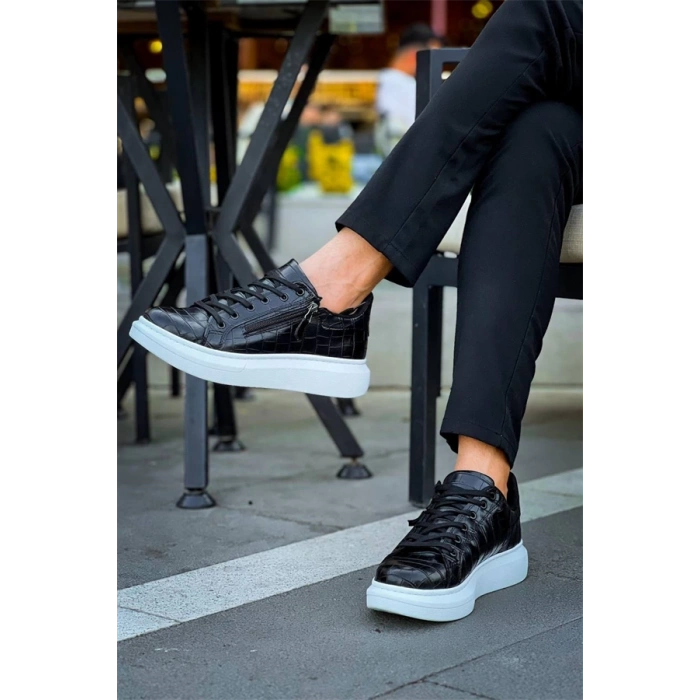 Kb-309  Kuback  Siyah Fermuar Ve Bağcıklı  Günlük Erkek  Ayakkabı