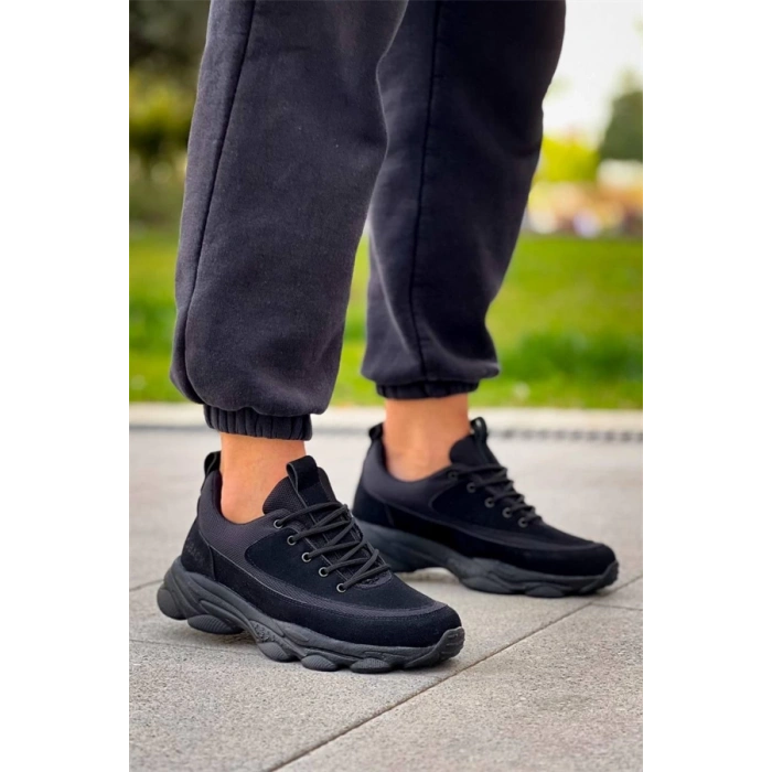 Kb-707  Kuback  Siyah Süet Siyah Yüksek Taban Bağcıklı Günlük Erkek Ayakkabı