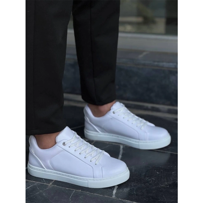 Kb-Bx1  Kuback Beyaz Cilt Yüksek Beyaz Taban Günlük Erkek Ayakkabı