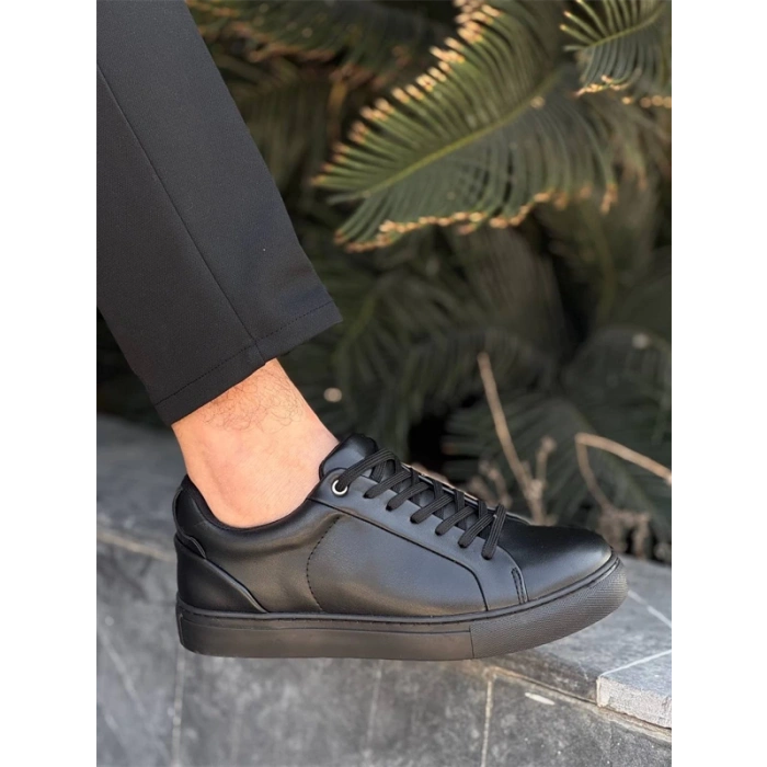 Kb-Bx1  Kuback Siyah Cilt Yüksek Siyah Taban Günlük Erkek Ayakkabı