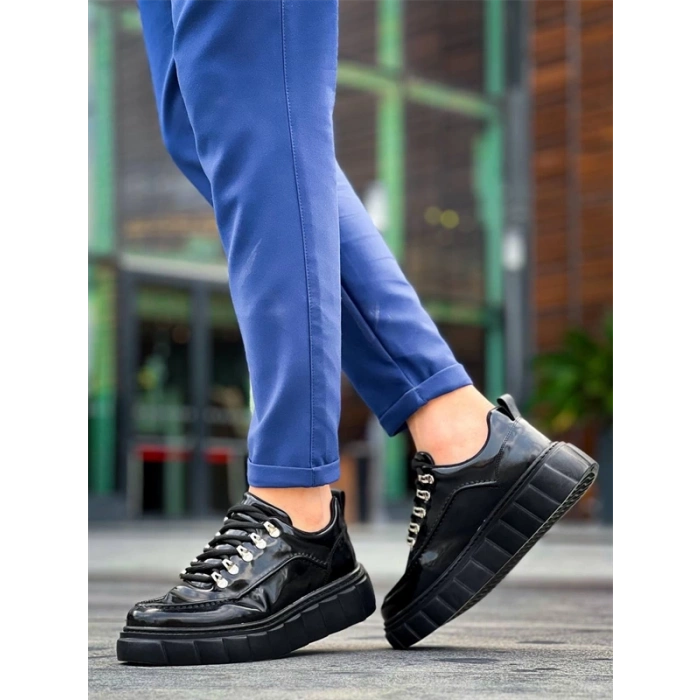 KB-X10 Kuback Siyah Rugan Siyah Yüksek Taban Günlük Spor Ayakkabı